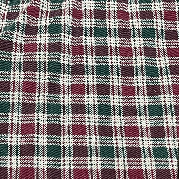 Abercrombie & Fitch Button Front Shirt Red Green Cotton Size L Large Christmas - Picture 4 of 6